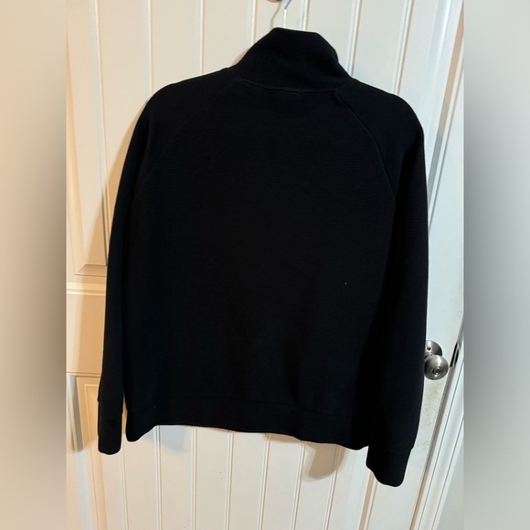 Peloton Ribbed Pullover 1/2 Zip Asymmetrical Black - Picture 7 of 7